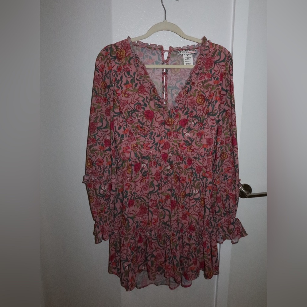 A.CALIN BY FLYING TOMATO | Pink Floral Mini Dress (M)